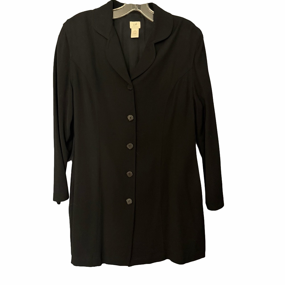 J.Jill Stretch Blazer Black Minimalist Modern Petite Size 10